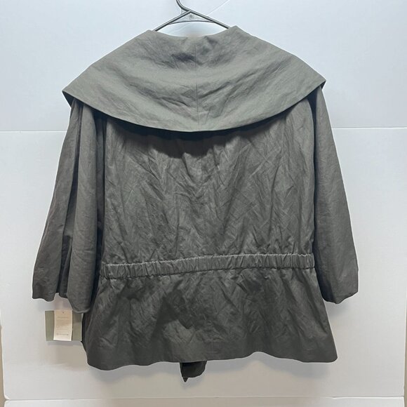 Liz Claiborne Shawl Collar Jacket Dark Gray ¾ Sleeves Size‎ MP - Picture 2 of 7